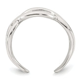 Sterling Silver Polished Criss Cross Adjustable Toe Ring
